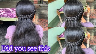 Simple and easy hairstyle girl |beautiful open hairstyle for short and long hair #hairstyle #braid