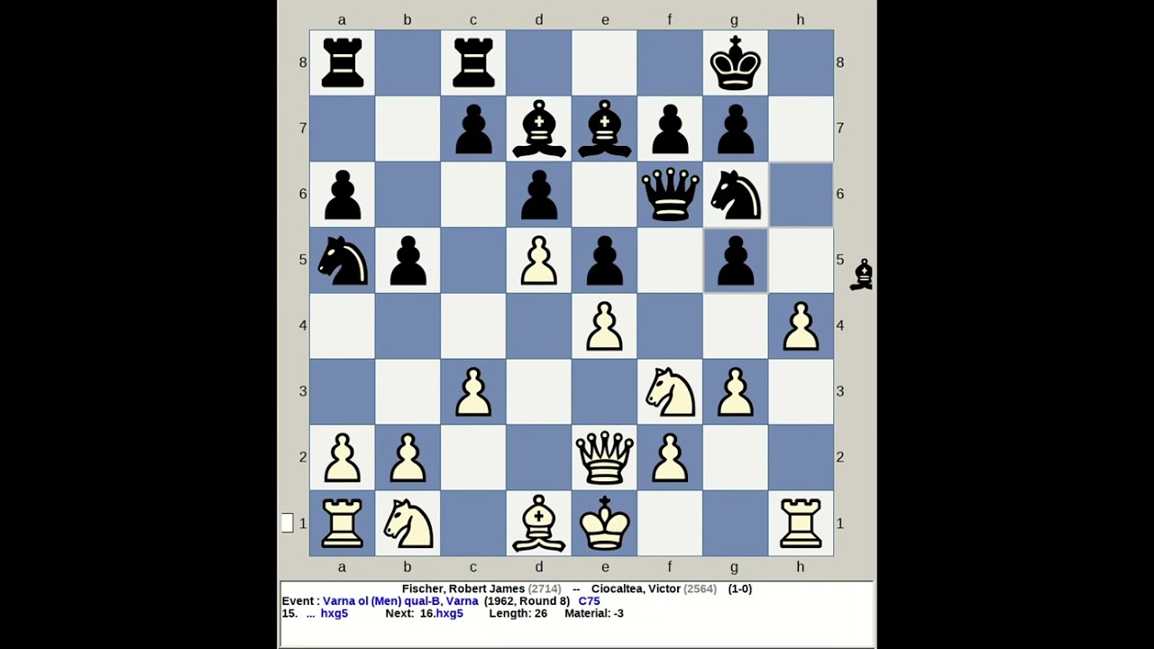 Fischer, Robert James vs Ciocaltea, Victor | Varna Chess Olympiad Qual B 1962, Bulgaria