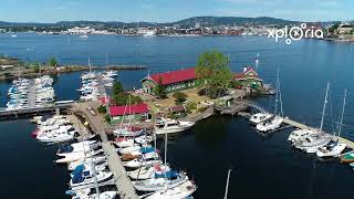 Oslo Hovedoya port, South Norway 2018.07 aerial video