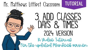 Planbook 2024 - 3. Adding Classes & Times