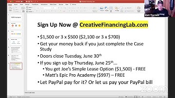Announcing The New "Creative Financing Lab" with Matt Theriault and Joe McCall