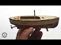 Vintage German made Marklin tin toy boat restoration