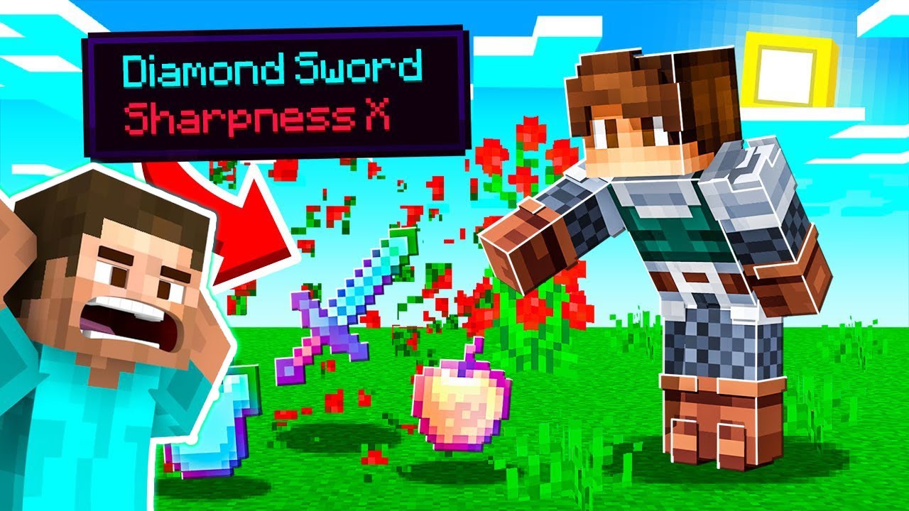 Minecraft But Flowers Drop Super Op Items