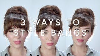 3 Ways To Style Bangs by Keiko Lynn 36,816 views 5 years ago 2 minutes, 24 seconds