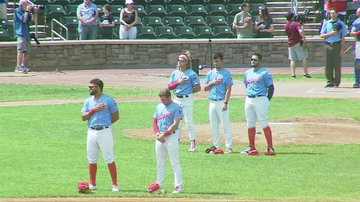 New York Boulders Baseball National Anthem on Elec...