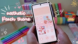 make your android homescreen aesthetic ✨ aesthetic peach theme 🍑 screenshot 2