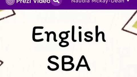 English SBA- An Introduction