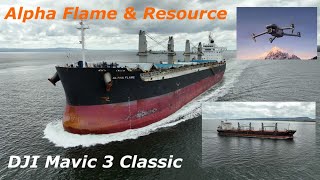 Passing Bulk Carriers ALPHA FLAME & RESOURCE On Lough Foyle  DJI Mavic 3 Classic