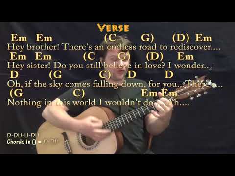 Hey Brother (Avicii) Strum Guitar Cover Lesson in Em with Chords/Lyrics