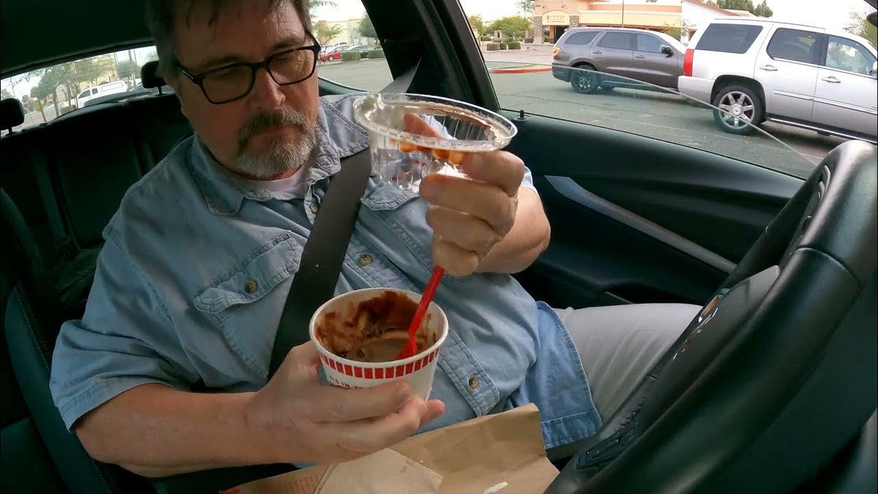 Last Bite of Freddy's Frozen Custard, Finishing off Chocolate Brownie Delight, Maricopa, Arizona