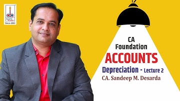 Depreciation -Lecture 2  II CA Foundation II CA Sandeep Desarda