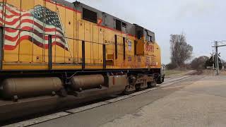 UP Empty Coal Train Screaming Past the Post Consumer Brands Yard, Northfield, MN #up #train