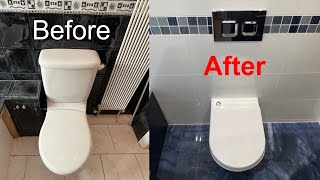How to install an off the floor toilet on a concealed cistern frame
