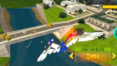 Flying police robot hero android game play 6