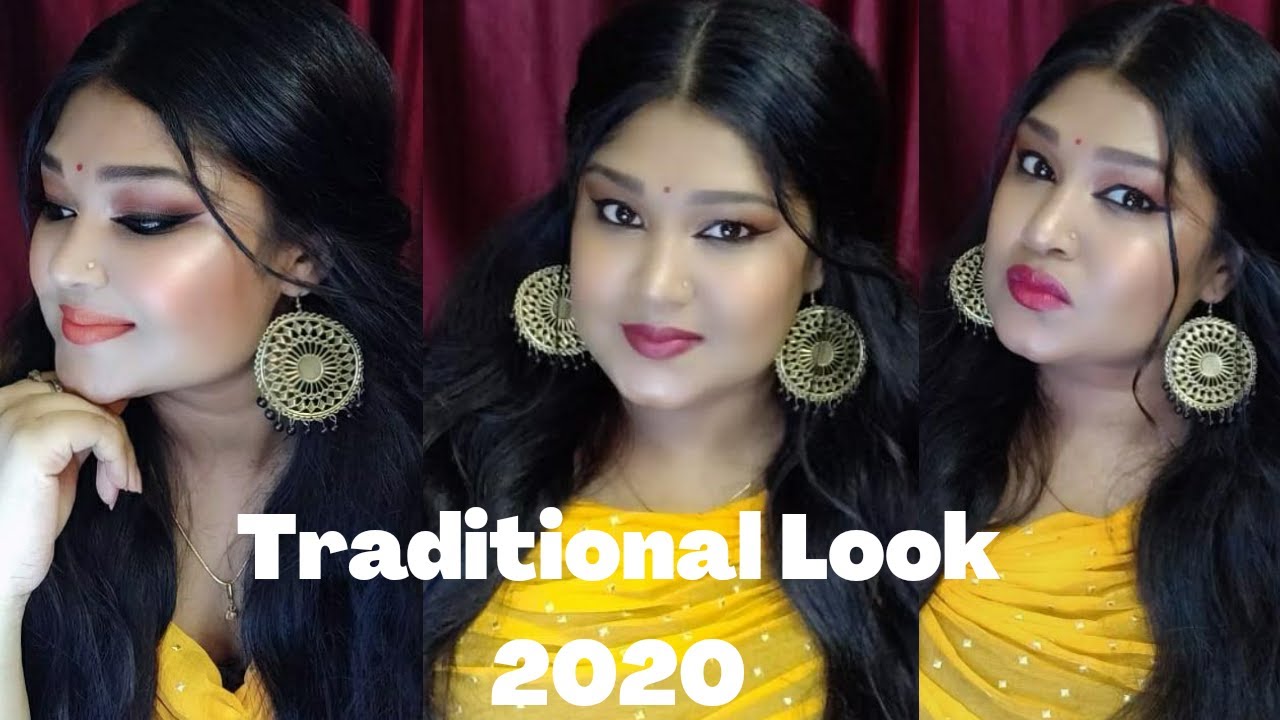 SIMPLE DEWY GANESH CHATURTHI 2020 MAKEUP LOOK|| TRADITIONAL INDIAN PUJA LOOK|| SANGEETA DEVINDRAN