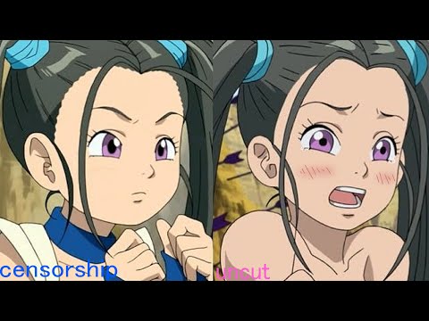 Anime Blue Dragon  Bouquet ripped clothes scene Censored & Uncensored version
