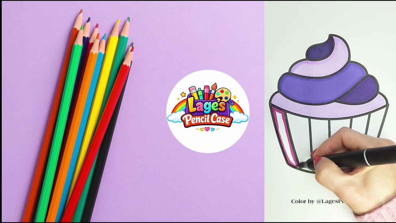 Coloring a Beautiful Cupcake 🎂🎁 Relaxing Coloring 🎨 ASMR Coloring 💤