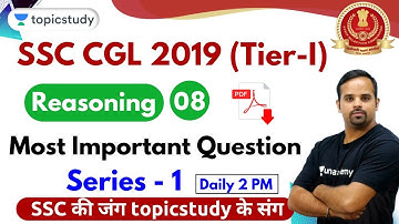 2:00 PM - SSC CGL 2019 (Tier-I) | Reasoning by Sachin Sir | Most Important Question (Series - 1)