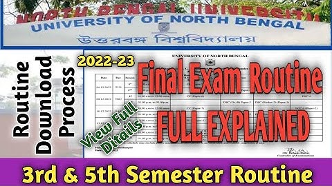 NBU Exam News Today | EXAM ROUTINE 2022:Full Explain & Download Process | FULL DITAILS 3rd & 5th Sem