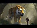 Saad Make Friendship with a Big Tiger. cartoon, Kids Tiger Cartoon.