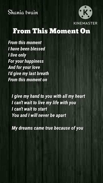 From This Moment On - Shania Twain || Lyrics