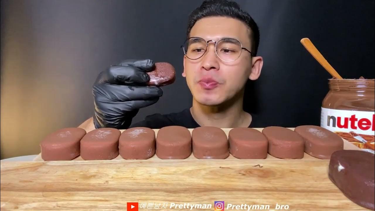 ASMR MUKBANG CHOCOLATE ICECREAM TICO NUTELLA REALSOUND DESSERT MUKBANG