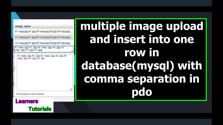 Multiple Image Upload And Insert Into One Row In Database(Mysql) With Comma Separation In Pdo 💯 #php