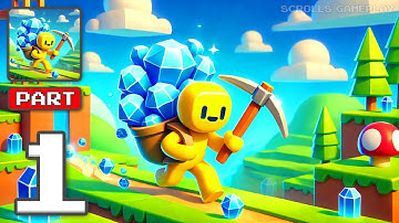 Adventure Miner - Gameplay Walkthrough Part 1 - Mine Treasures and Explore Lands (iOS, Android)