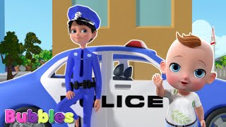 Wheels on the Police car - Bubbles Nursery Rhymes