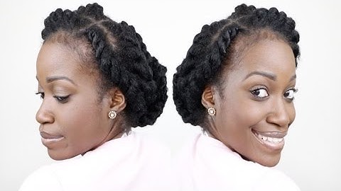 FLAT TWIST UPDO USING MARLEY BRAIDING HAIR | SUMMER PROTECTIVE STYLE UPDO (Down Do)