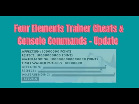 Four Elements Trainer Cheats Console Commands - Guide to Using the Book 1, 2, 3 or 4