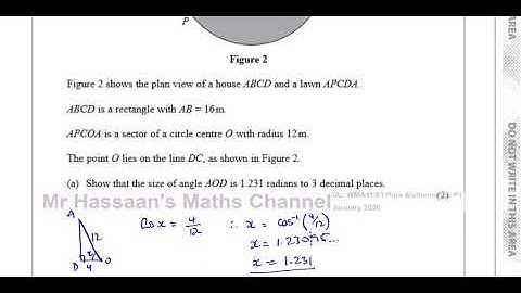 WMA11/01 Pure Mathematics P1 (IAL)  Jan 2020  Q4 Radian Measure
