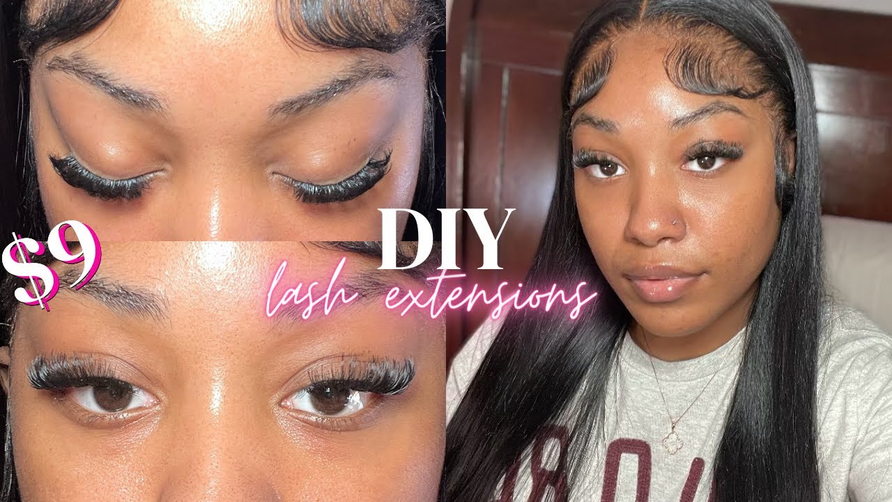 *EASY* AFFORDABLE DIY LASH EXTENSIONS AT HOME 💗 - YouTube