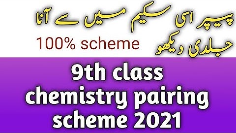9th class chemistry pairing scheme 2021 | smart syllabus scheme 2021