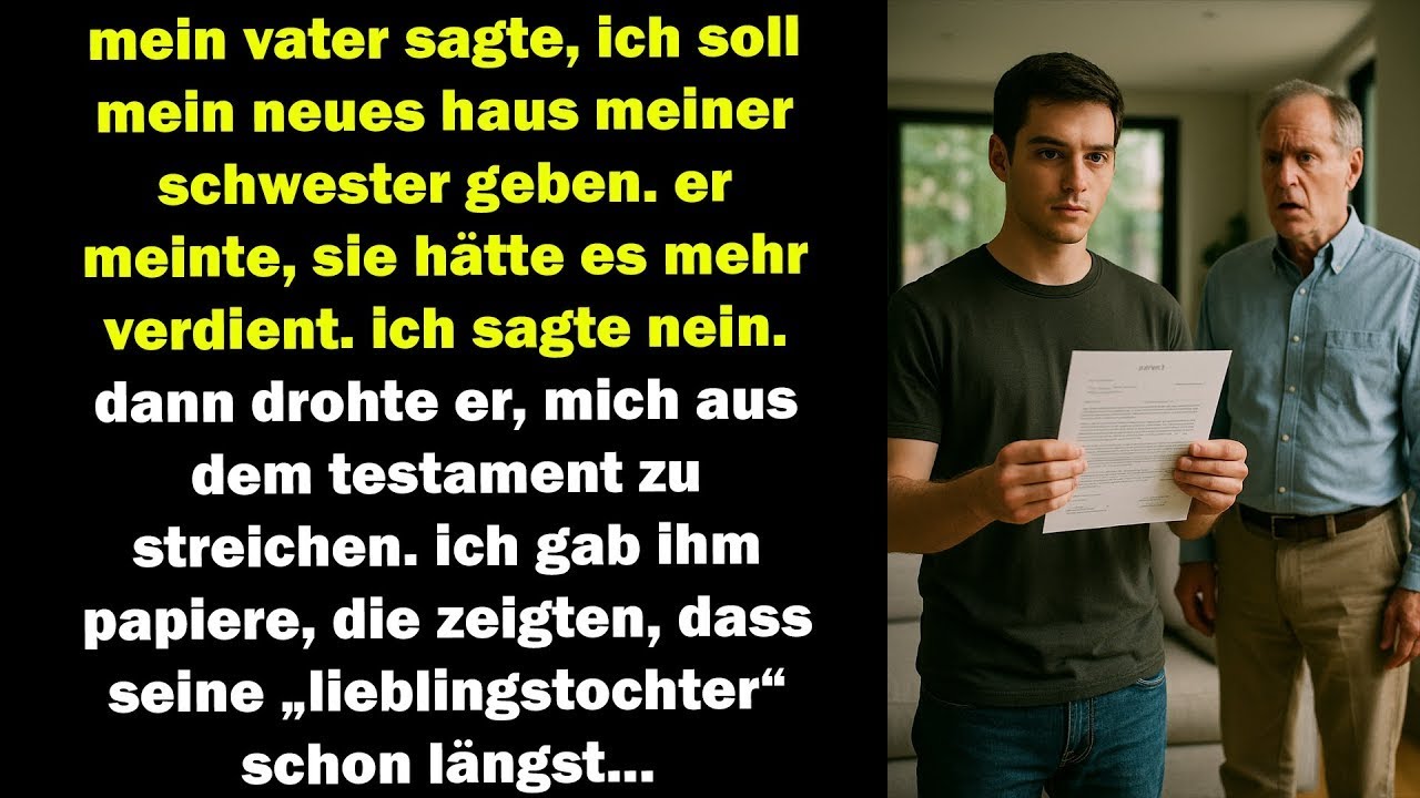 mein vater wollte mein haus für meine schwester – ich zeigte ihm papiere, die alles veränderten
