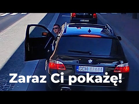 Smarkacz w BMW robi wszystko żeby mu zrobić naleśnik z auta