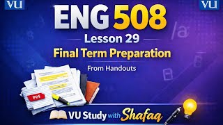 ENG508 Lesson 29 Semantics and Pragmatics | Final Term Preparation | Virtual University | Short L...