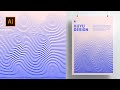 Lines wave style poster graphic design tutorial with adobe illustrator  adobe illustrator tutorial