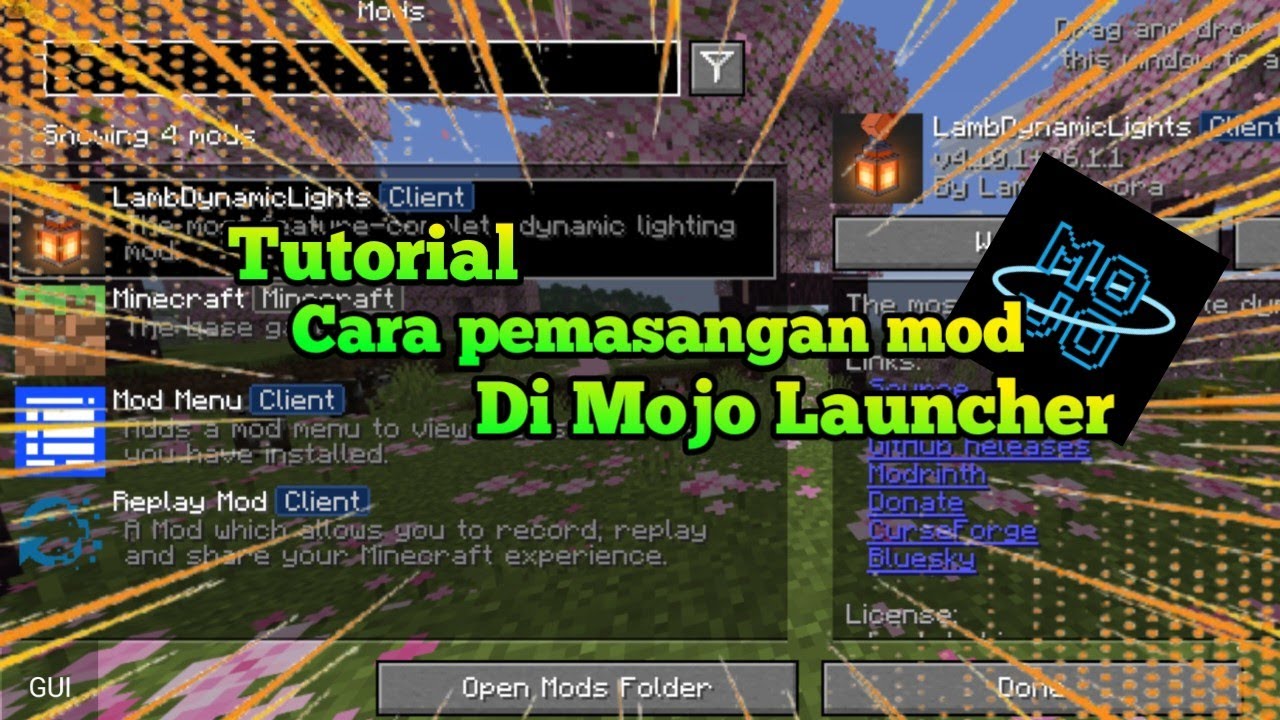 CARA PASANG MOD DI MINECRAFT JAVA - MOJO LAUNCHER - YouTube