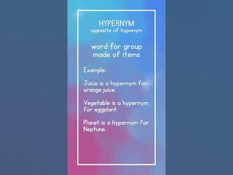 What is a hypernym? #shorts - YouTube
