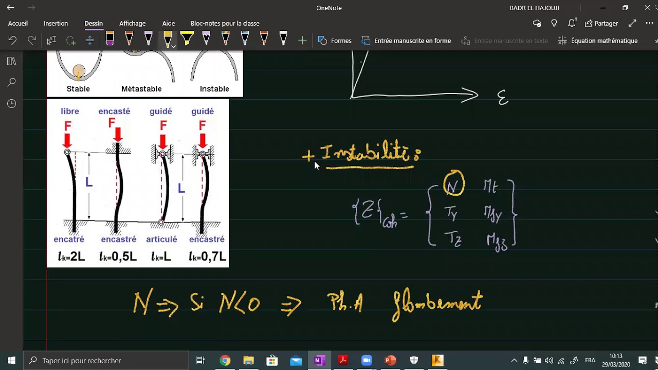 Phénomènes d'instabilité élastique  : théorie flambement des poteaux, normes, Robobat..Partie 1