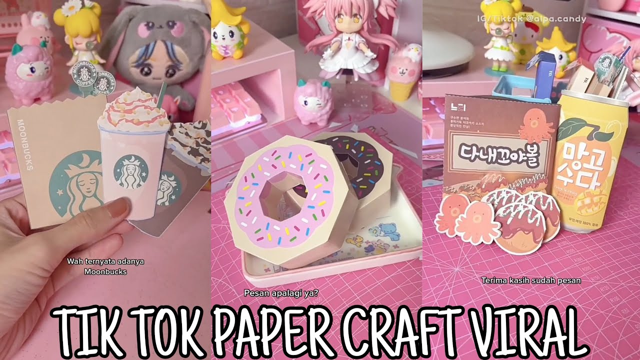 KUMPULAN TIKTOK PAPER CRAFT BIKIN STARBUCKS || TIKTOK ALPA.CANDY - YouTube