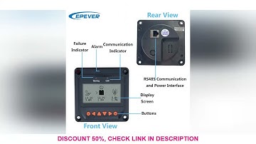 EPEVER MT52 Remote Meter Monitor Set Data of TracerAN Solar Charge Controller LCD Display Accessory