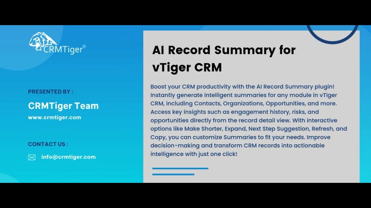AI Record Summary for vTiger