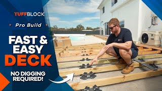 How To Build A Ground Level Deck WITHOUT Digging! Using TuffBlock Deck Blocks