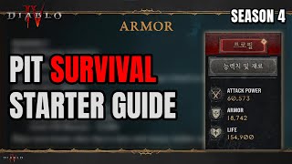 Pit Starter Survival Guide & Armor, Res, DR, Life Explanation for Season 4! Diablo 4