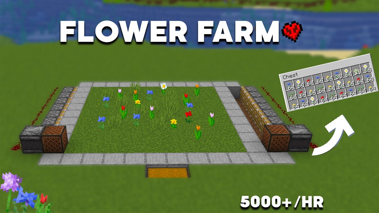 The Easiest Flower/Dye Farm in Minecraft 5000 + /Hr 1.20 + YouTube
