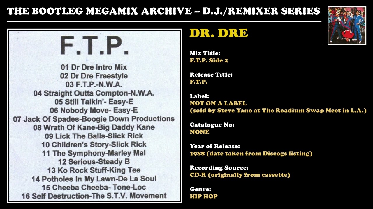 DR. DRE * F.T.P. Side 2 * Roadium Mixtape * 1988 - YouTube