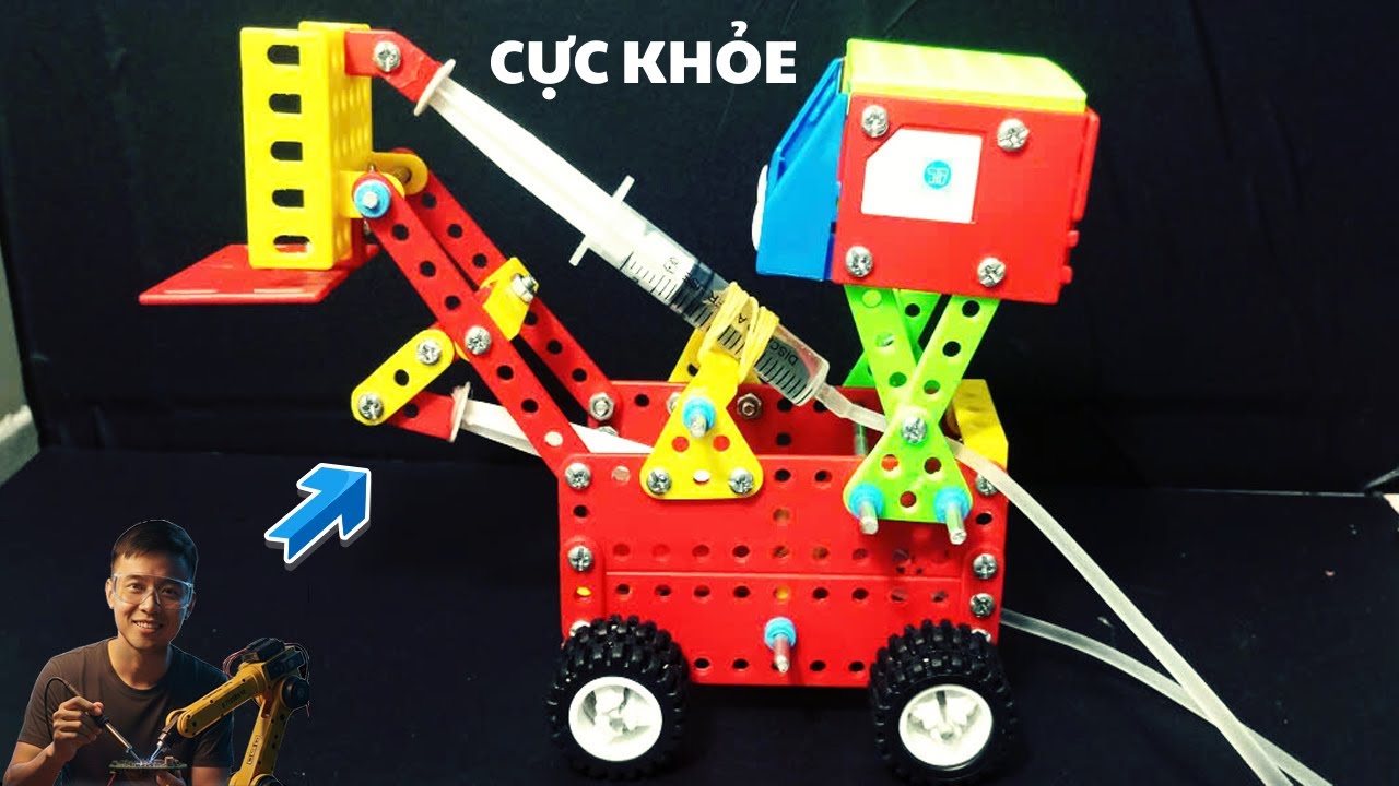 Lắp Ráp XE XÚC LẬT Thủy Lực Từ Bộ Mô Hình Kỹ Thuật DIY | Hùng Chế Tạo