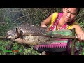 Primitive technology - Survival skills catch big fish and cooking fish - Eating delicious